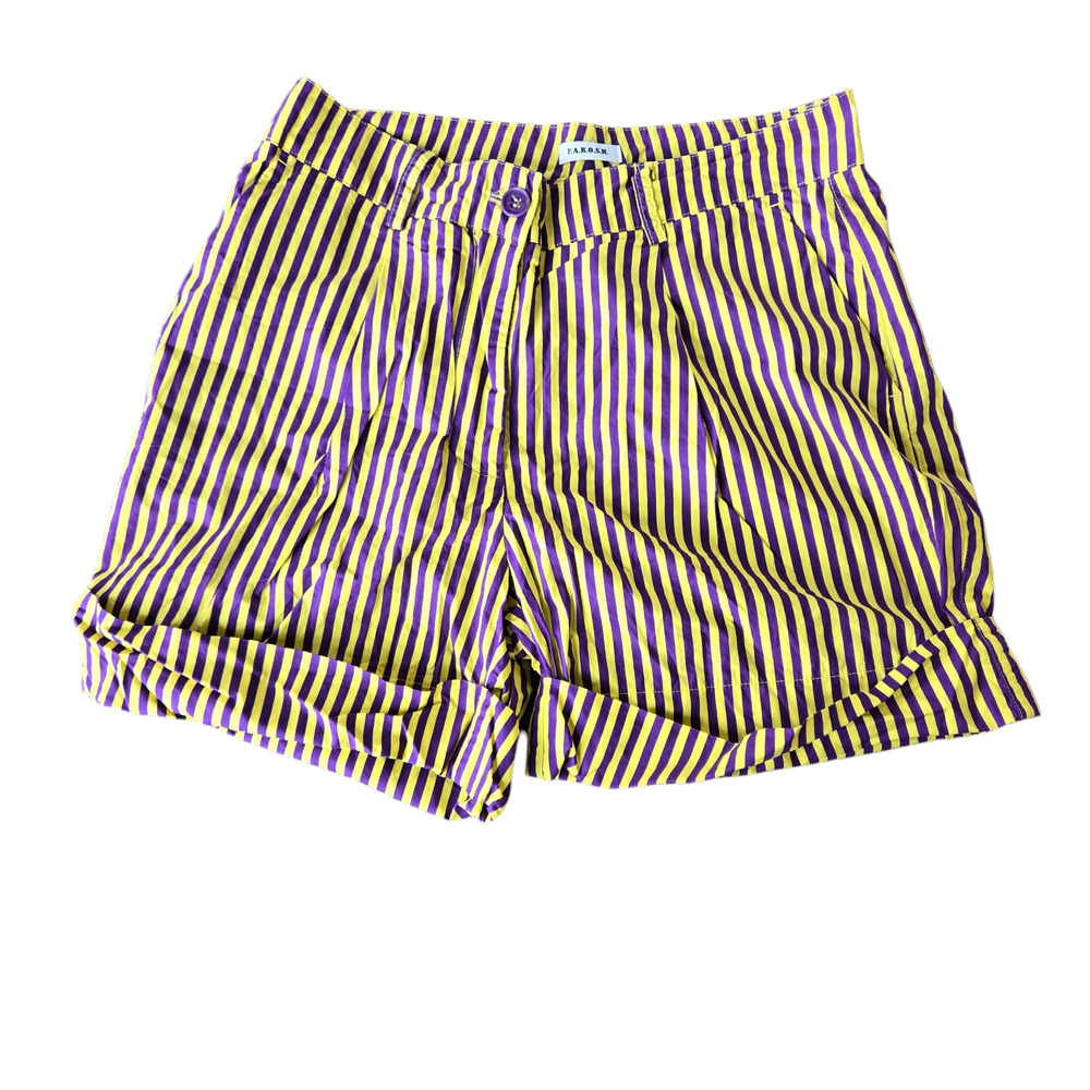 P.A.R.O.S.H. Purple Yellow Stripe Shorts Size XS